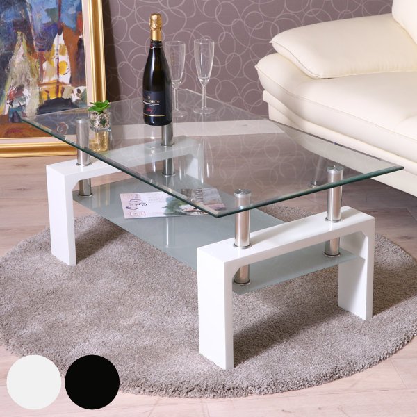 不二貿易（Fuji Boeki） センターテーブル 幅100cm ガラス テーブル