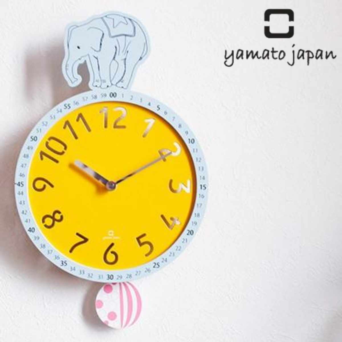 ヤマト工芸 振り子時計 circus clock ゾウ ステップ秒針 掛け時計 日本