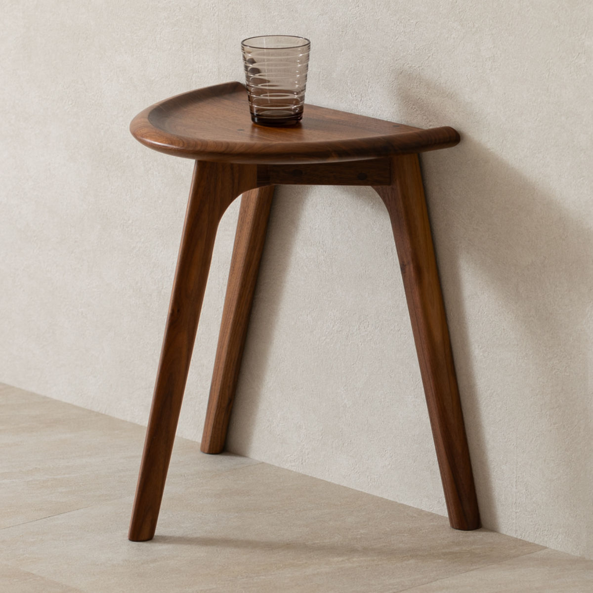 起立木工 サイドテーブル 高さ44cm ウォールナット 2台使用可能 HALVE