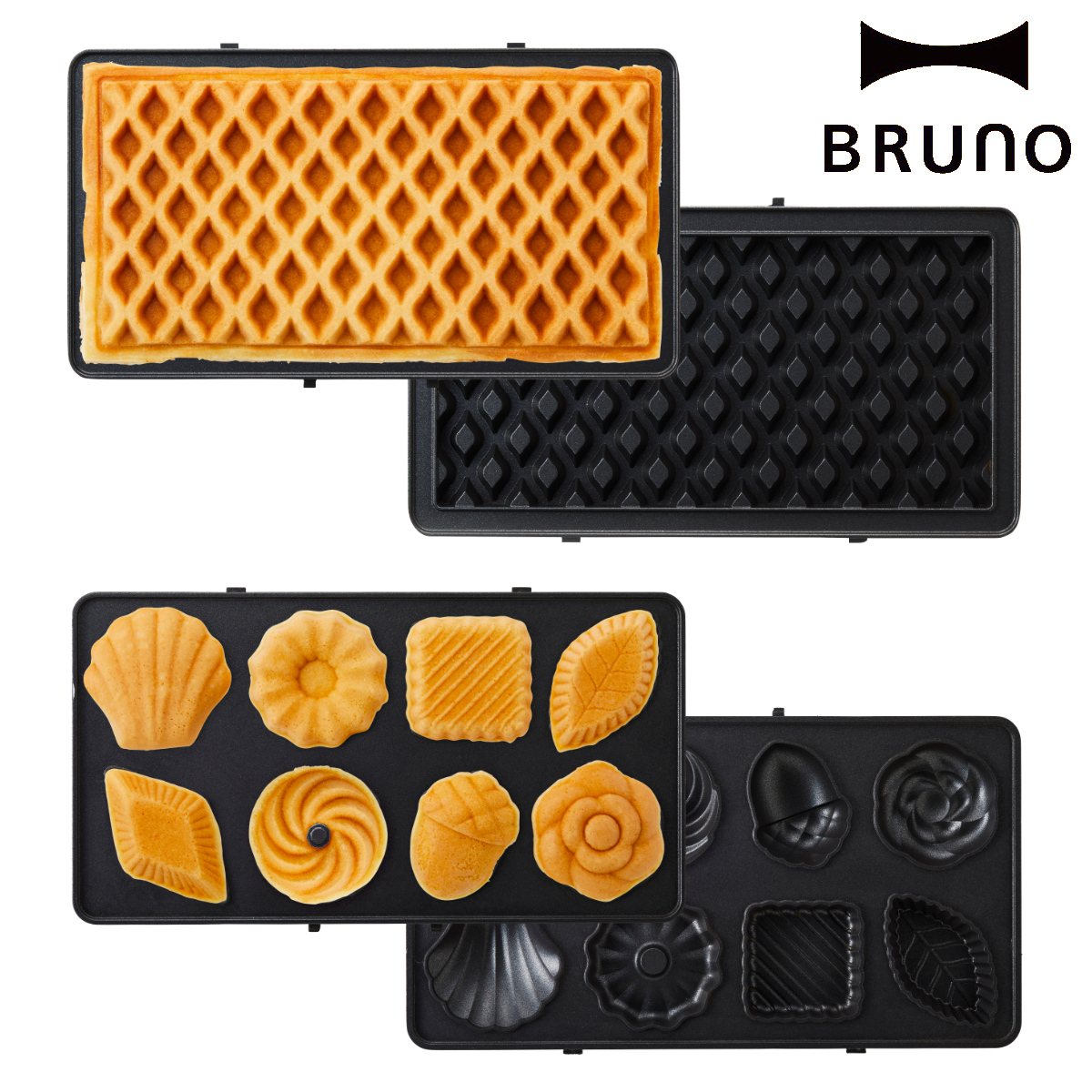 BRUNO（ブルーノ） グリルサンドメーカー ダブル用プレート ワッフル