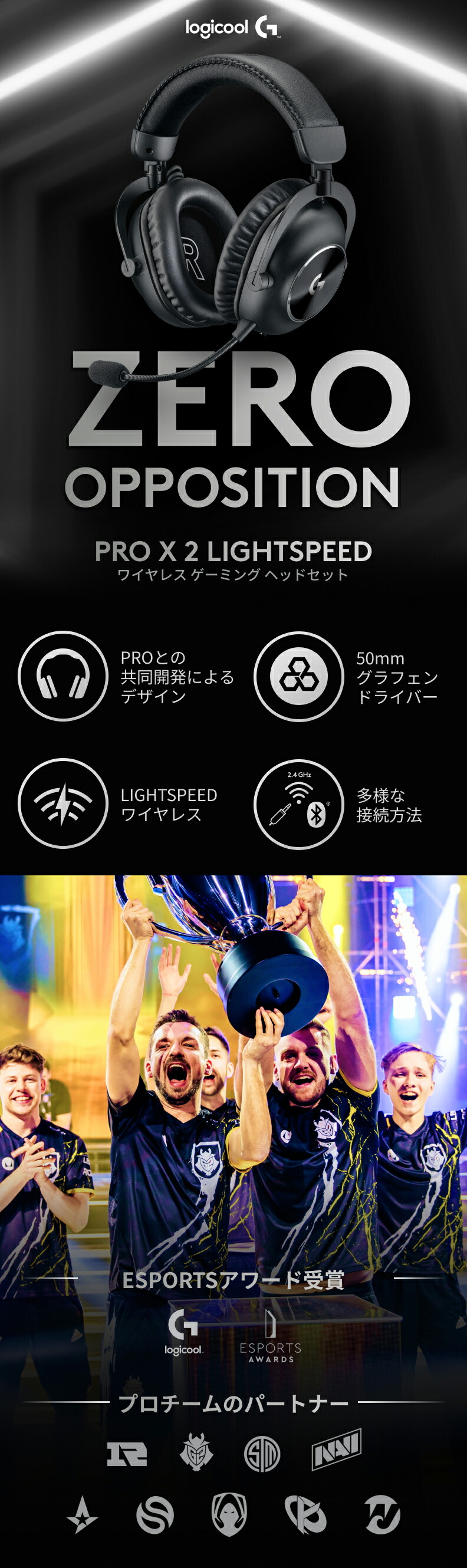 ロジクールG ゲーミングヘッドセット Logicool G PRO X 2 G-PHS-005WL