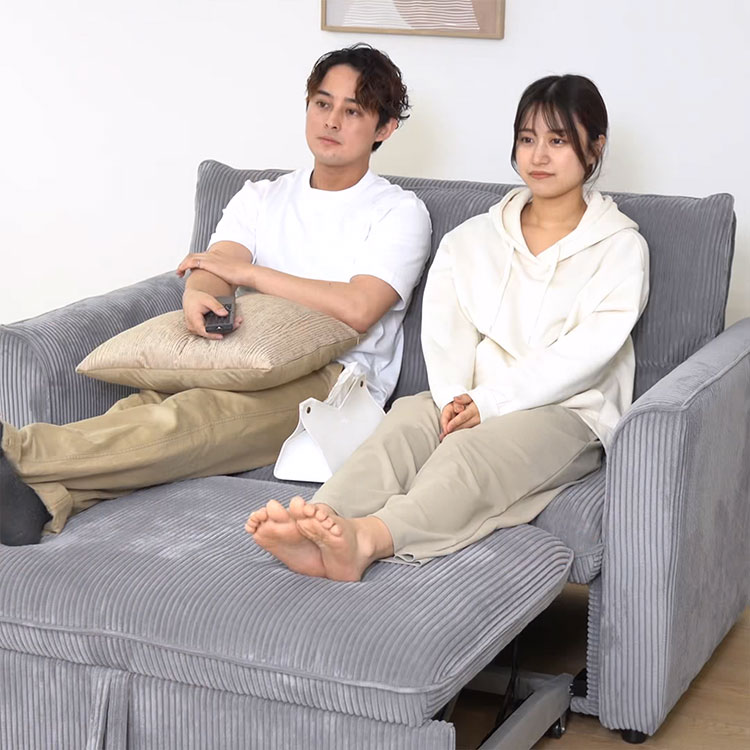 LOWYA（ロウヤ） 3way 2人掛けソファ カウチソファ ソファベッド 幅