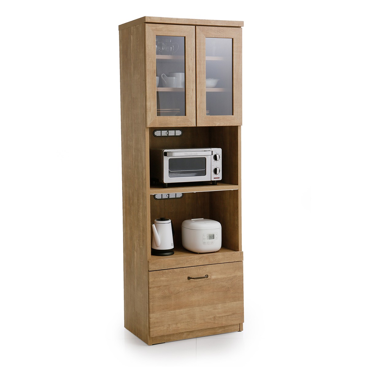 LOWYA（ロウヤ） キッチン収納 食器棚 完成品 キッチンボード おしゃれ