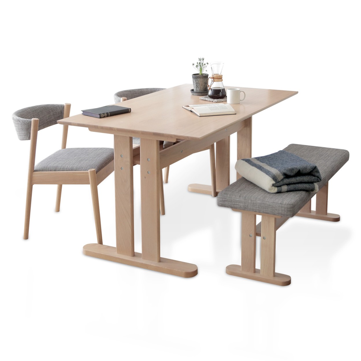 LOWYA（ロウヤ） ダイニングテーブルセット 4人用 幅140cm おしゃれ