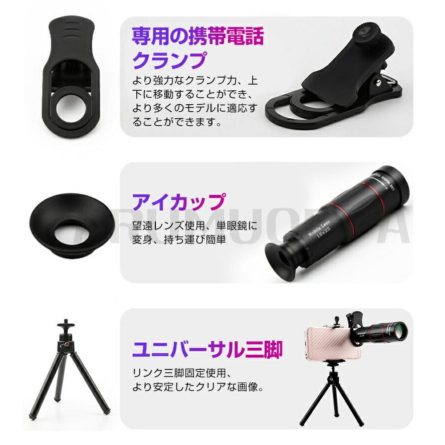 スマホカメラレンズ 18 * 25 携帯電話望遠鏡 防水 光学メガネ 単眼