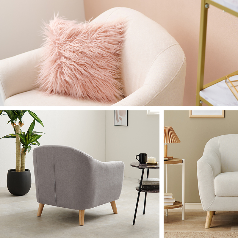 HAGiHARA（萩原） ソファ 1人掛け コンパクトソファー エメル 脚を