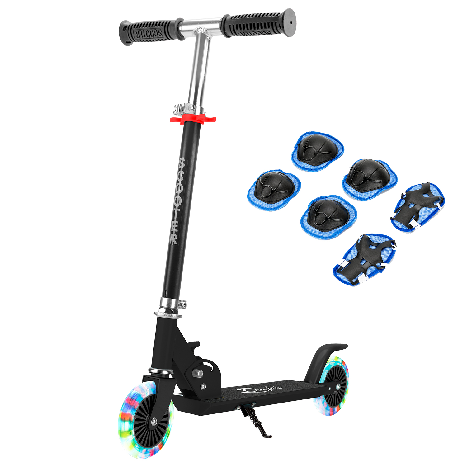 PROBASTO プロテクター付き キックボード 子供 光るタイヤ ブレーキ