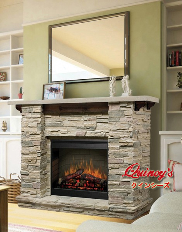Y-3586】 マントルピース（暖炉枠）ストーン※電気ストーブ付