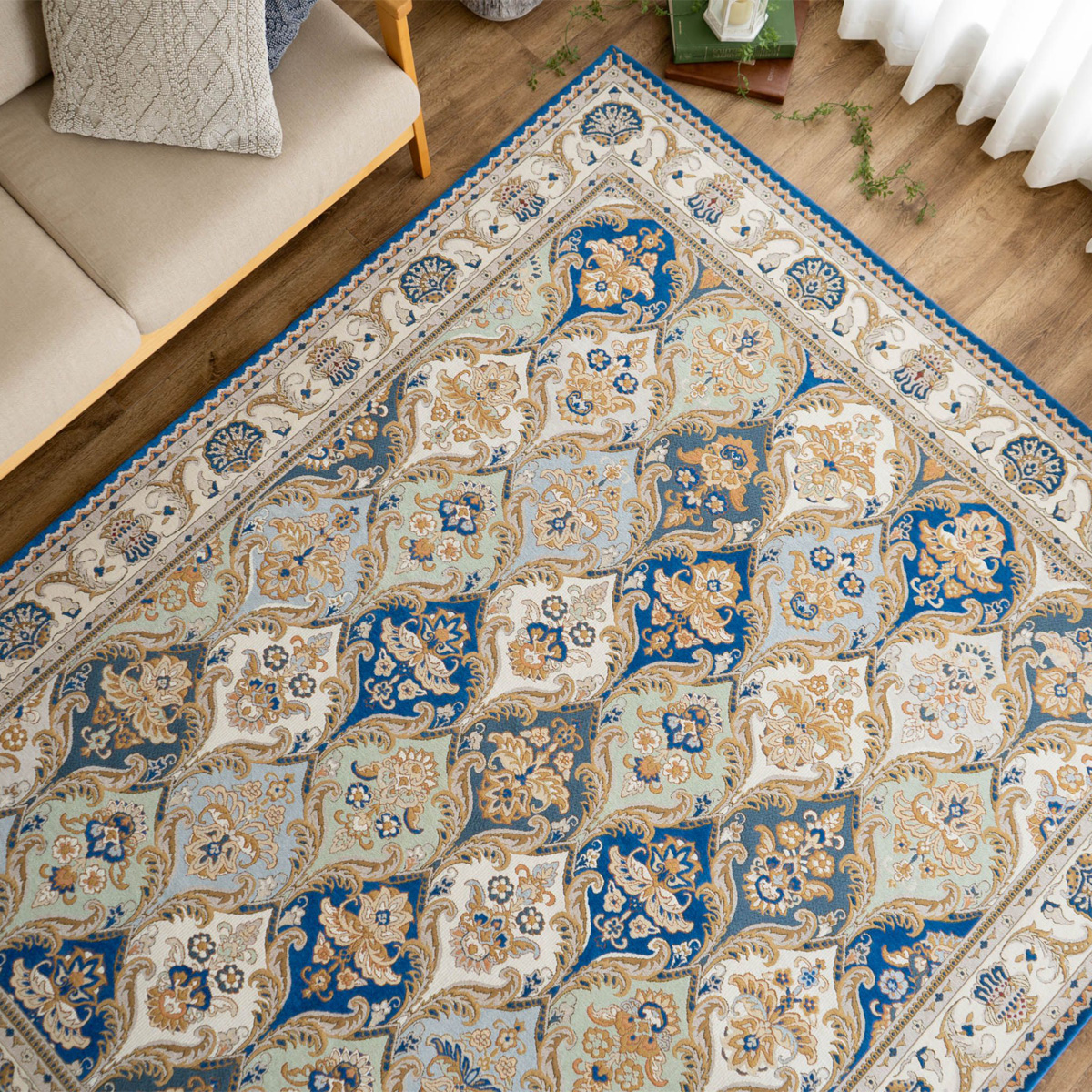 サヤンサヤン ゴブラン織り ラグ カーペット 約2畳用 200x200 ペルシャ