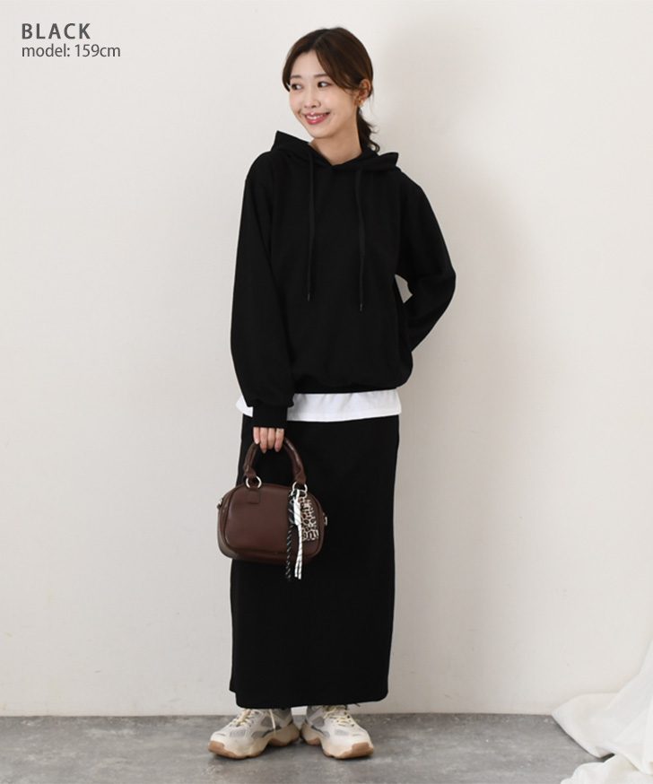 セットアップ レディース カジュアル 秋 冬 長袖 パーカー スカート