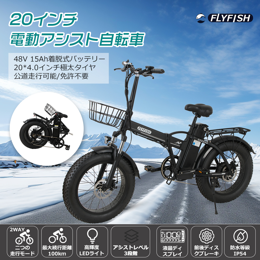 2025年最新モデル】FLYFISH 電動自転車 電動アシスト自転車 折りたたみ