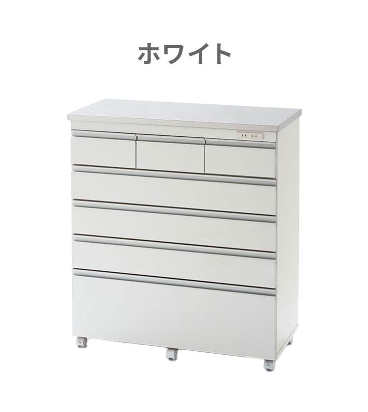 完成品 日本製 キッチンカウンター ステンレス天板 幅90 高さ100 5段