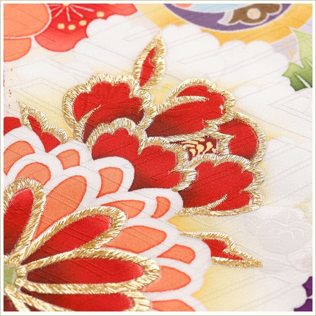 10歳 女の子 正絹 着物レンタル jk1250 子供振袖 ジュニア振袖 1/2成人