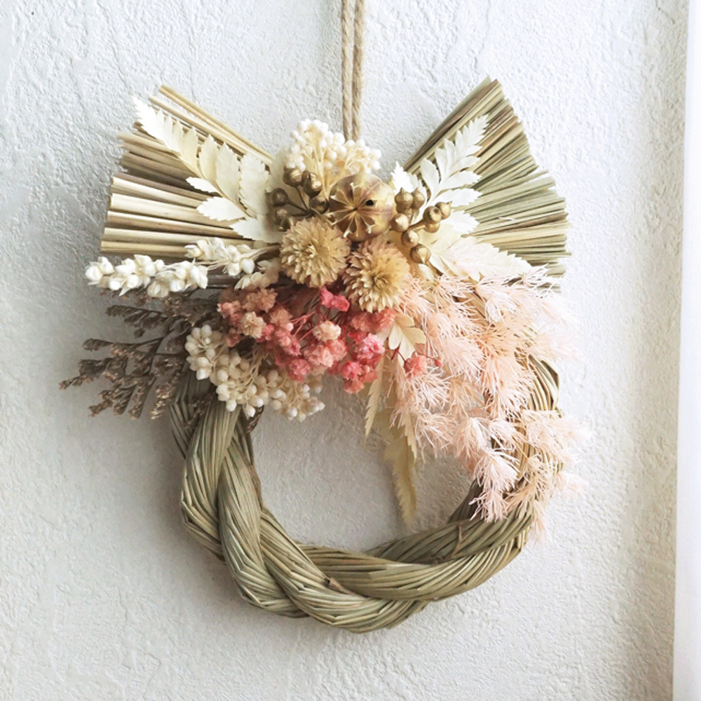 お正月 リース 花縄 てまり 1個 しめ縄飾り 正月飾り プリザーブド