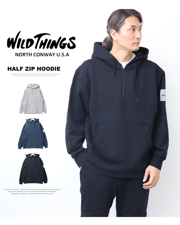 WILD THINGS（ワイルドシングス） ハーフジップ スウェットパーカー 裏