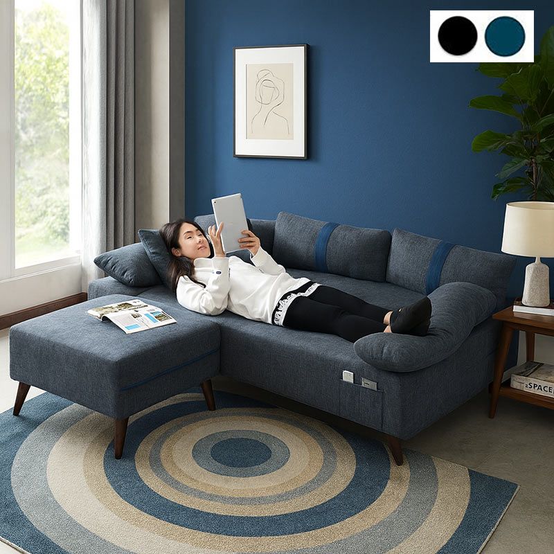 ソファベッド セミダブル カウチ 3人掛け スツール付き : 家具通販