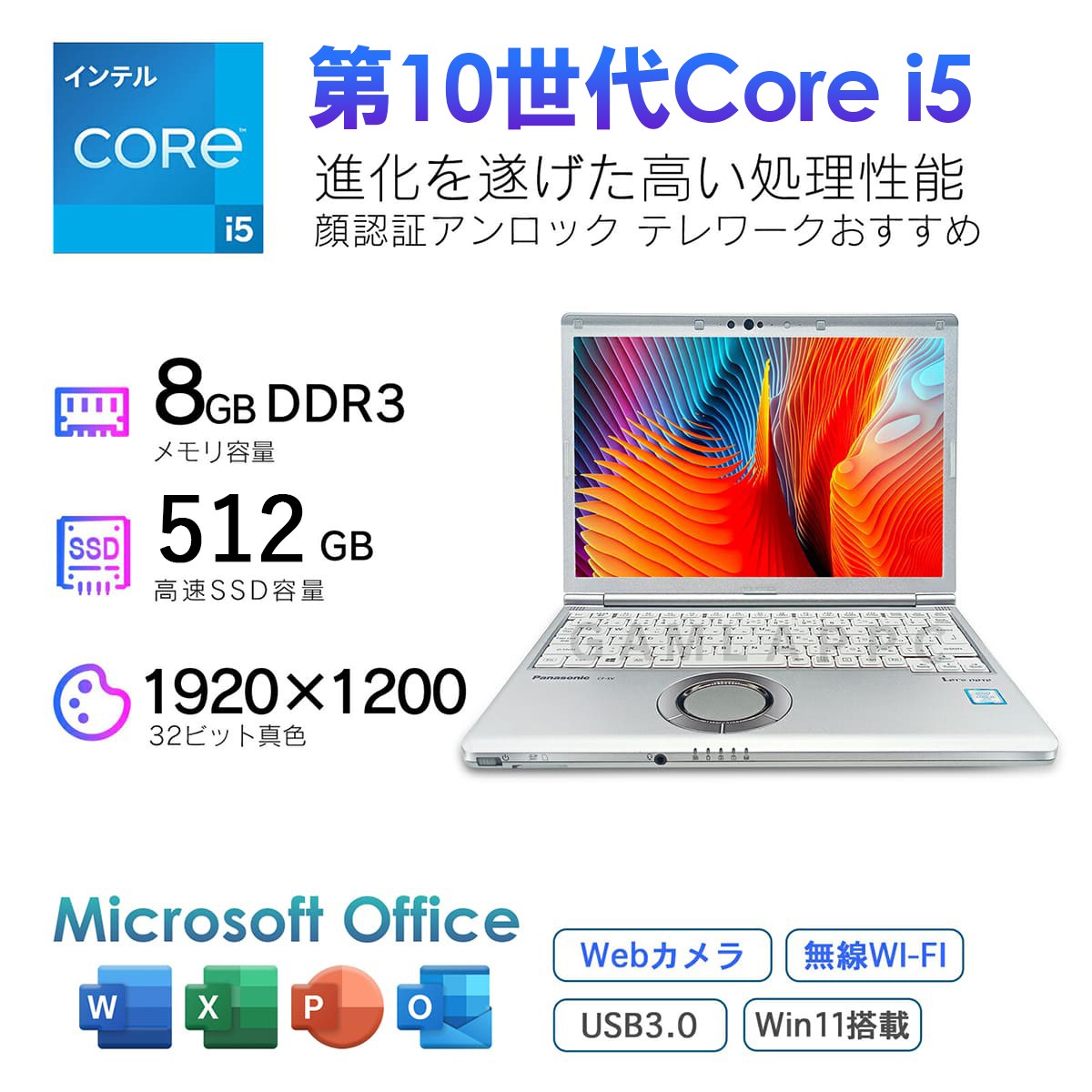 Let's note SV 2025年5月入荷!!第10世代 Core i5 ノートパソコン 中古