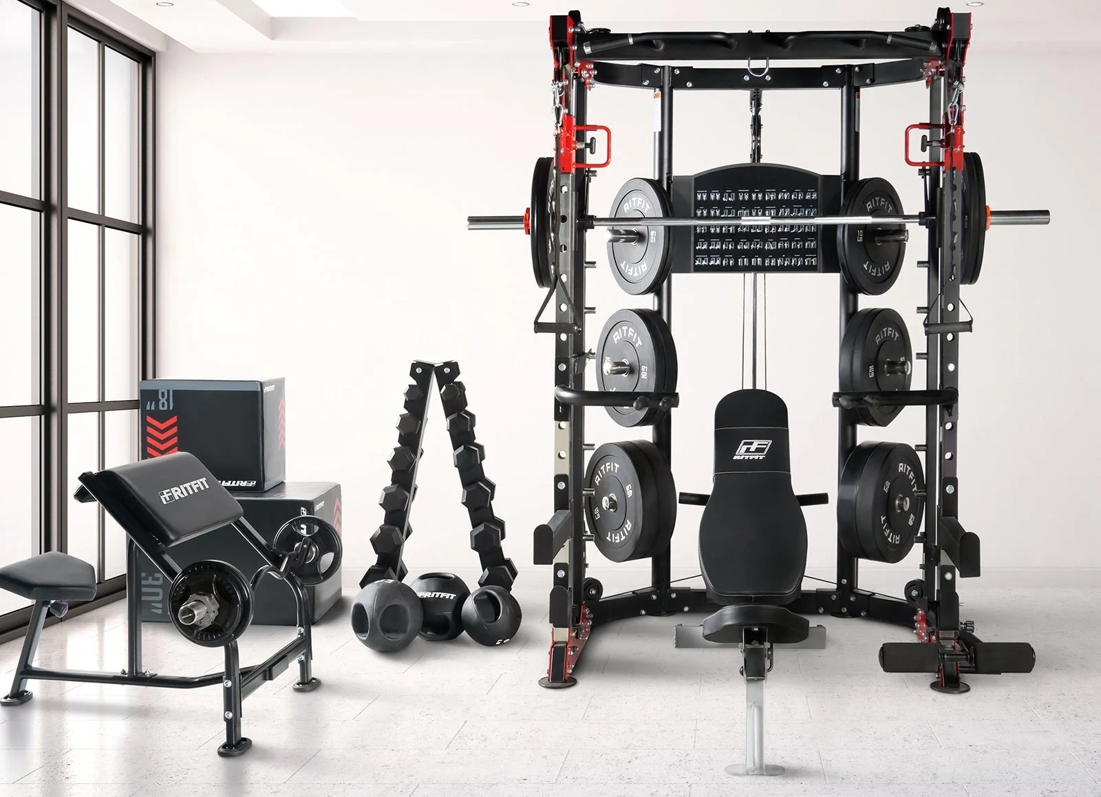 RITFIT スミスマシン 住宅用 業務用 筋トレ 大型トレーニングマシン