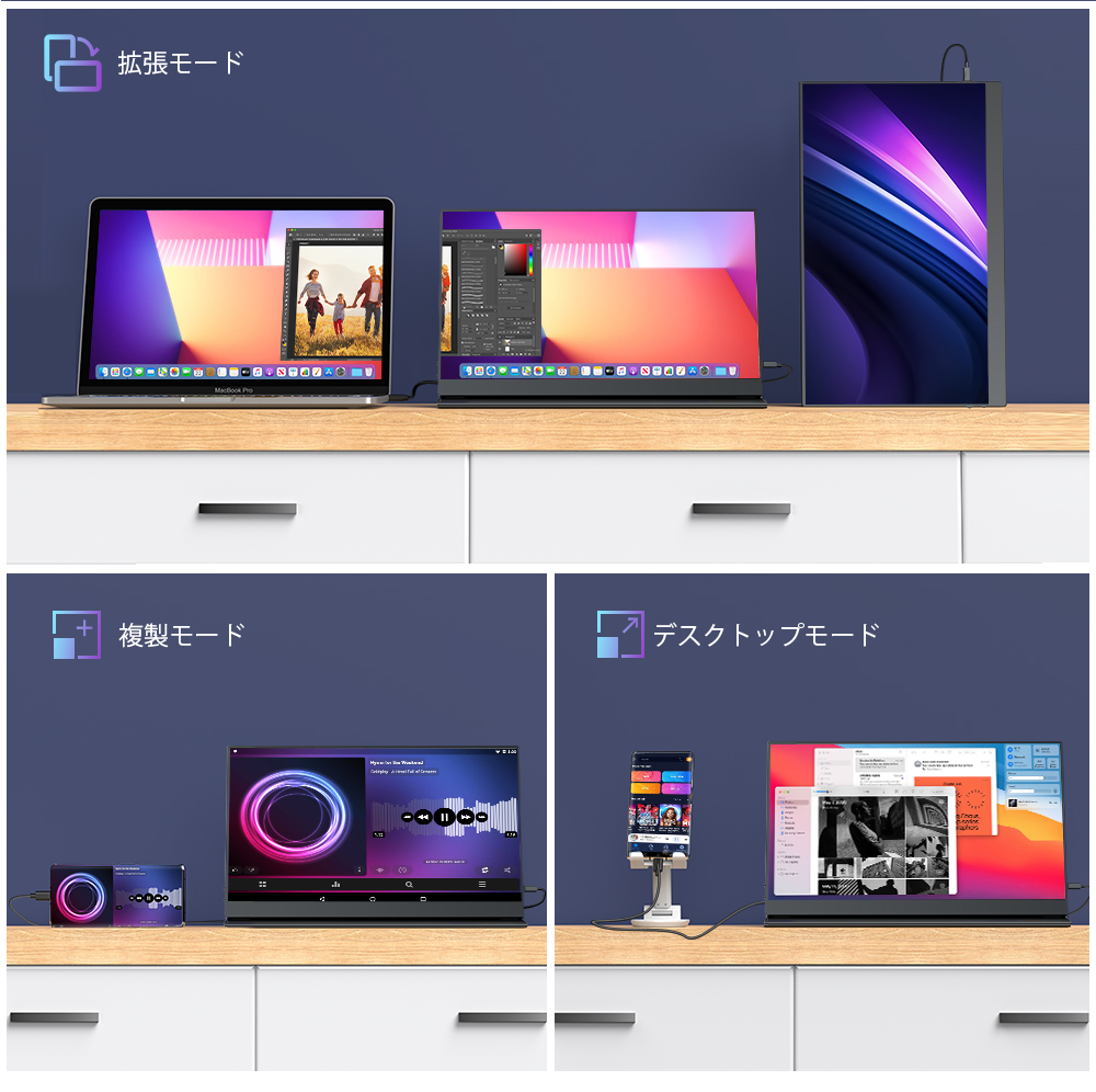 タッチパネルモニター】EVICIV モバイルモニター 15.6インチ フルHD