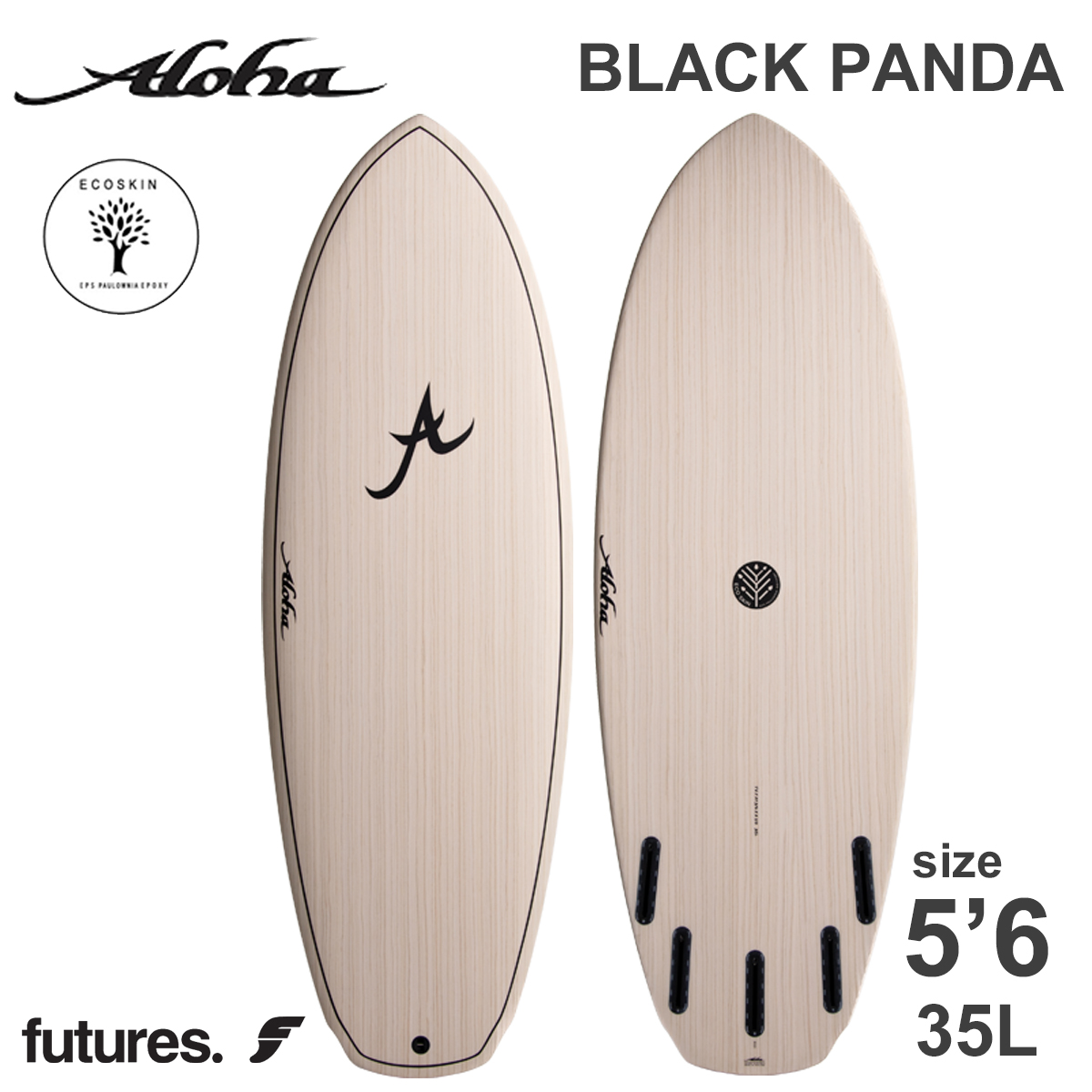 25 ALOHA SURFBOARDS アロハ サーフボード BLACK PANDA 5'6 EPS