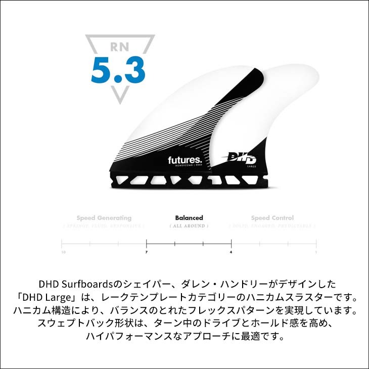 futures.（フューチャー） フィン RTM HEX DHD LARGE ダレン