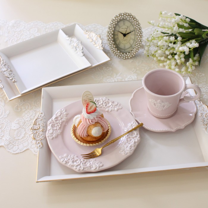 トレイ お盆 レクトトレー おしゃれ Lサイズ おぼん トレー ホワイト