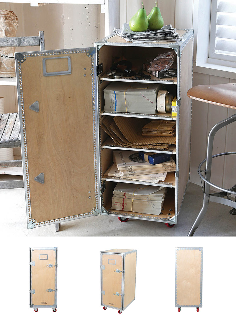 DULTON ウッドキャビネット キャスター付き ダルトン 収納 可動棚板4枚