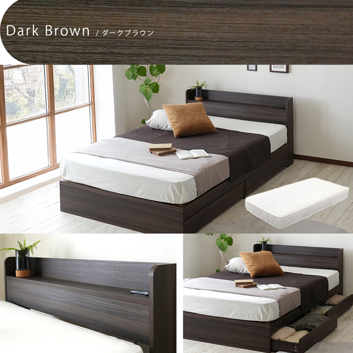 ベッド マットレス付き セミダブル 収納 セミダブルベッド 収納付き