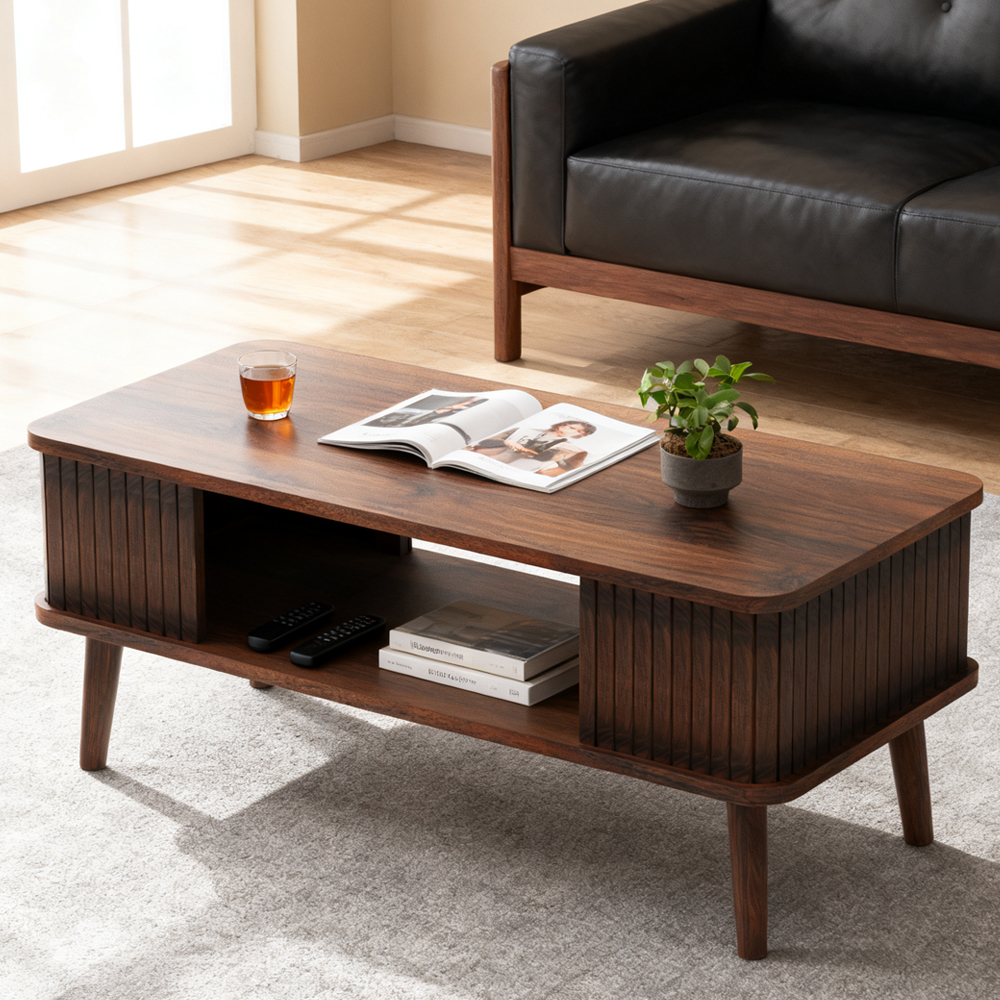 棚付きテーブル 幅77cm ローテーブル センターテーブル リビング