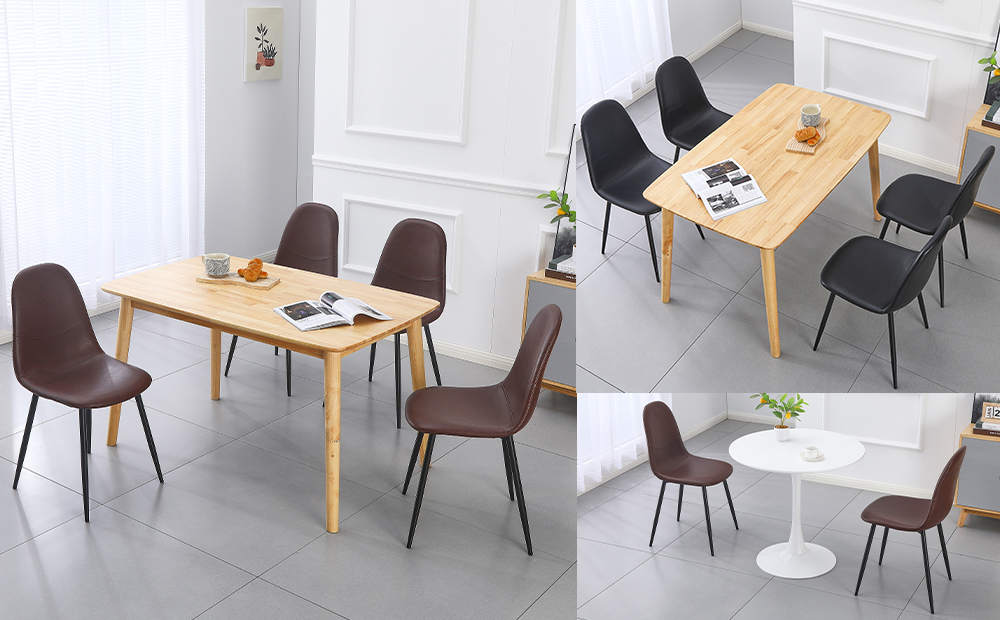 ダイニングチェア 4脚セット PU レザー ハワードチェア クッション付き