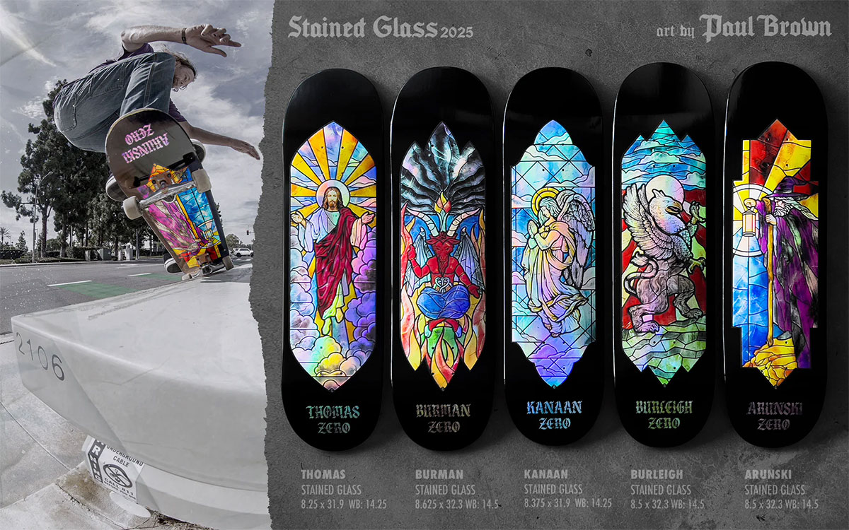 ZERO ゼロ スケートボード スケボー デッキ 8.25inch ステンドグラス