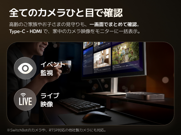 SwitchBot（スイッチボット） SwitchBot AI ハブ 見守りカメラPlus 5MP