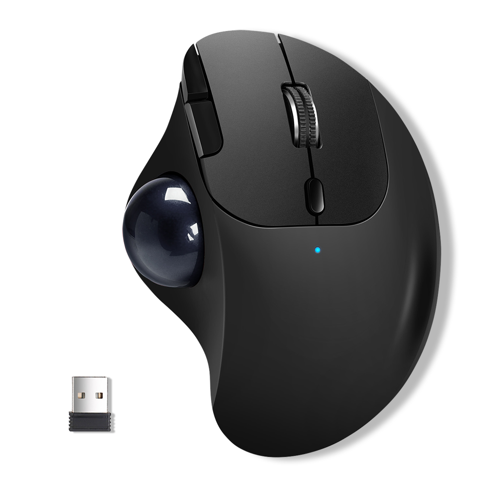 トラックボール ワイヤレスマウス Bluetooth+2.4GHz ボール ダブル