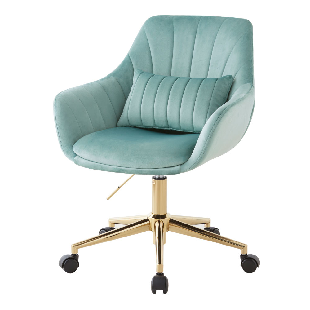 ASHEL デスクチェア おしゃれ ベロア キャスター 金脚 疲れない 韓国