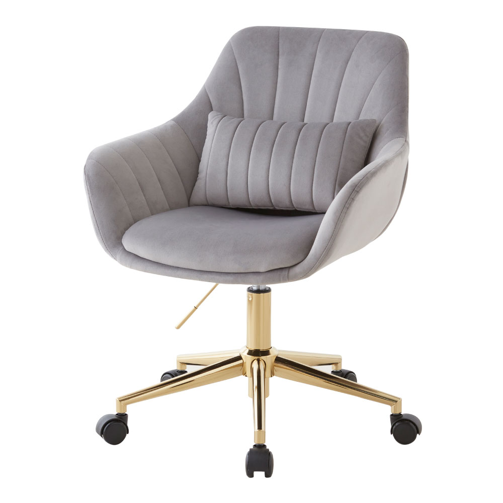 ASHEL デスクチェア おしゃれ ベロア キャスター 金脚 疲れない 韓国