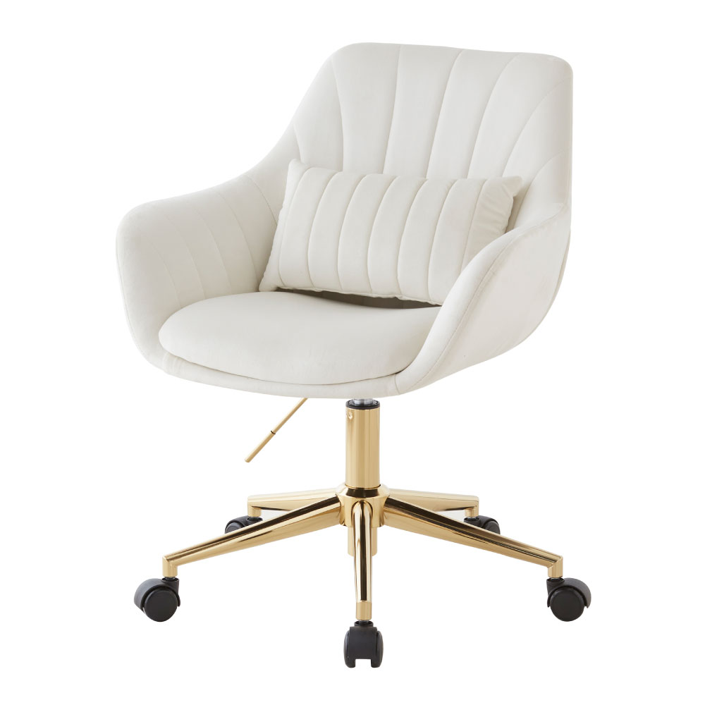 ASHEL デスクチェア おしゃれ ベロア キャスター 金脚 疲れない 韓国