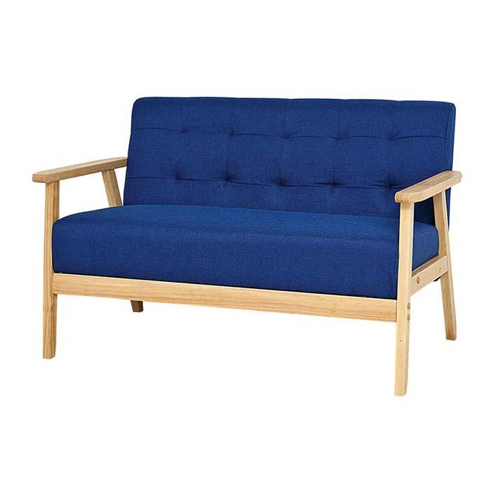 ブルーとグリーン 2人掛けソファ 幅113cm 合皮 レザー 布地 ソファ 2人