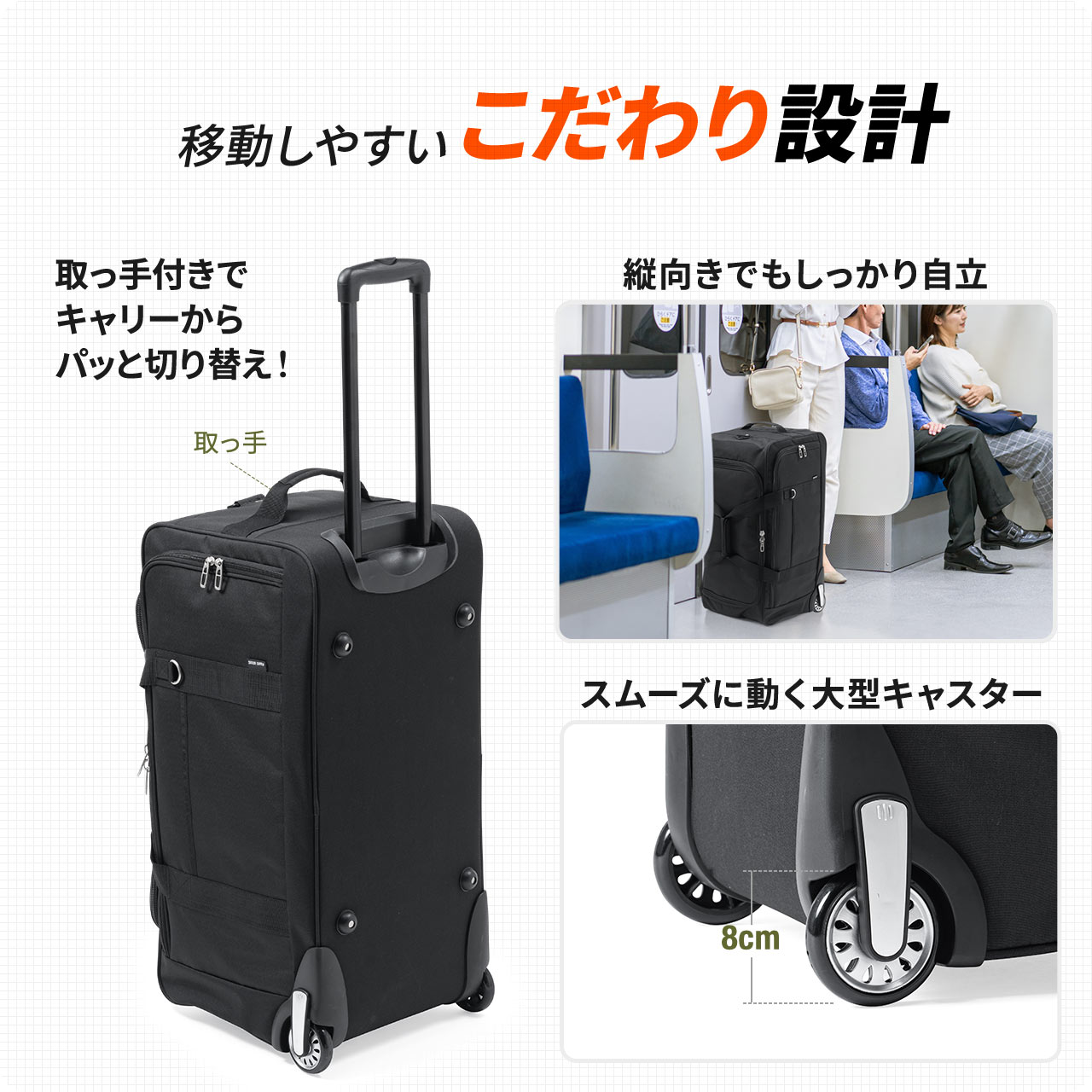 SANWA SUPPLY（サンワサプライ） キャリーバッグ ソフト キャリー