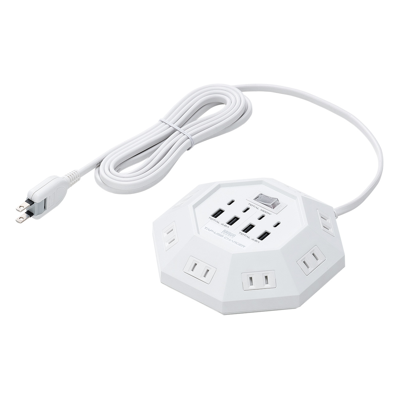 SANWA SUPPLY（サンワサプライ） 電源タップ 3m 8個口 USB タイプC