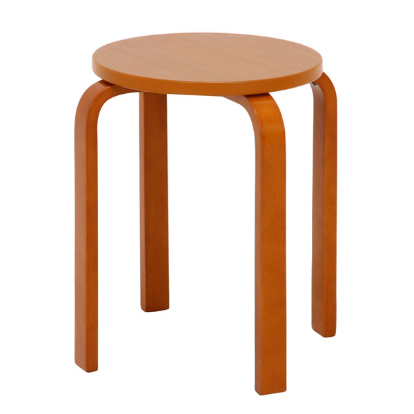 不二貿易（Fuji Boeki） 丸椅子 木製 曲げ脚椅子 曲げ木チェア 「 木製