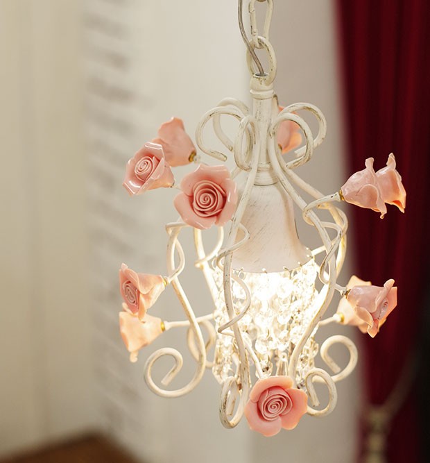 照明器具 ペンダントライト 1灯 アンティーク シャンデリア バラ
