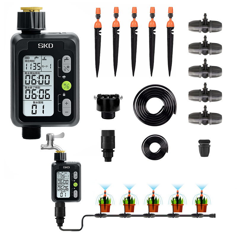 散水タイマー 9パターン版 スターターキット 大型パネル 英語表示 自動