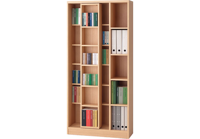 フナモコ（FUNAMOCO） 本棚 スライド棚 A4サイズ 収納 木製 幅85 高さ