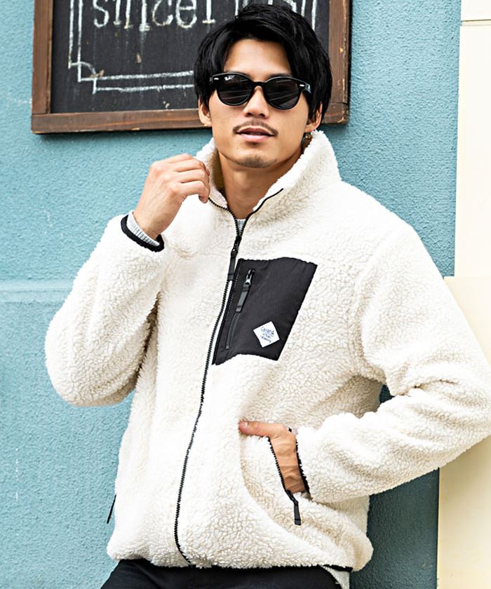 CavariA（キャバリア） フリースジャケット メンズ ボア ブルゾン