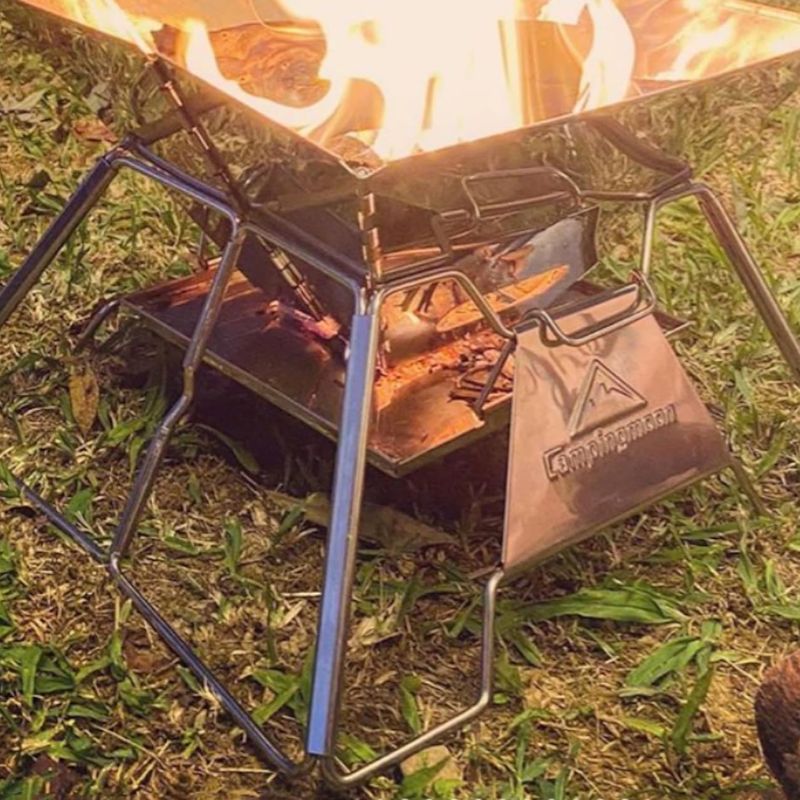 CAMPINGMOON 焚き火台 ピラミッド型グリル M 灰受け 灰受け皿