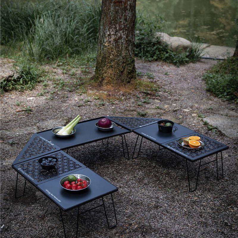 CAMPINGMOON フィールドラック 天板 セット 連結 黒 三角コーナー