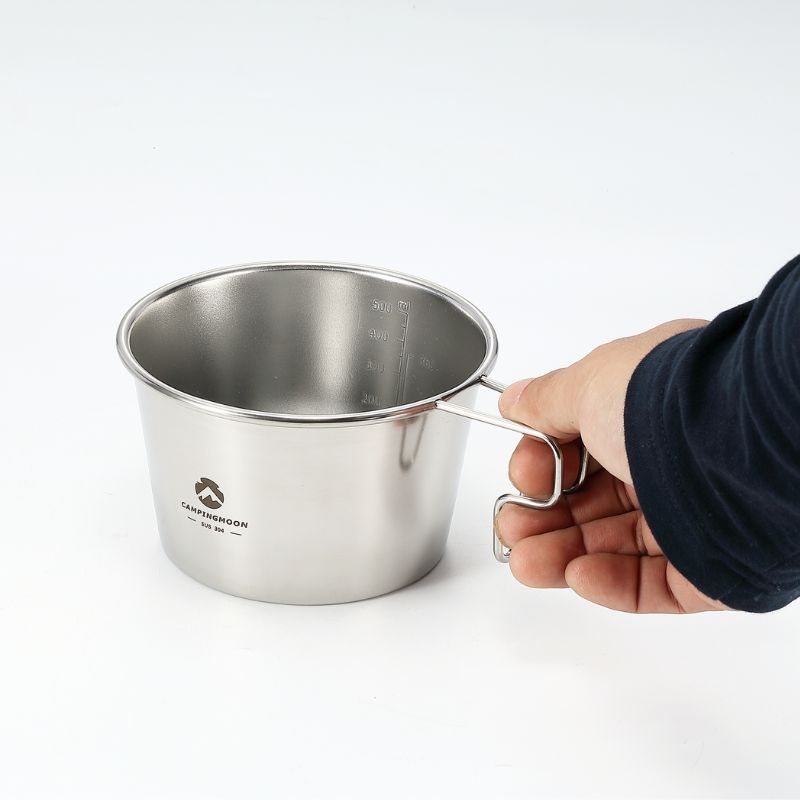 CAMPINGMOON シェラカップ 深型 600ml 直火 ステンレス コンパクト