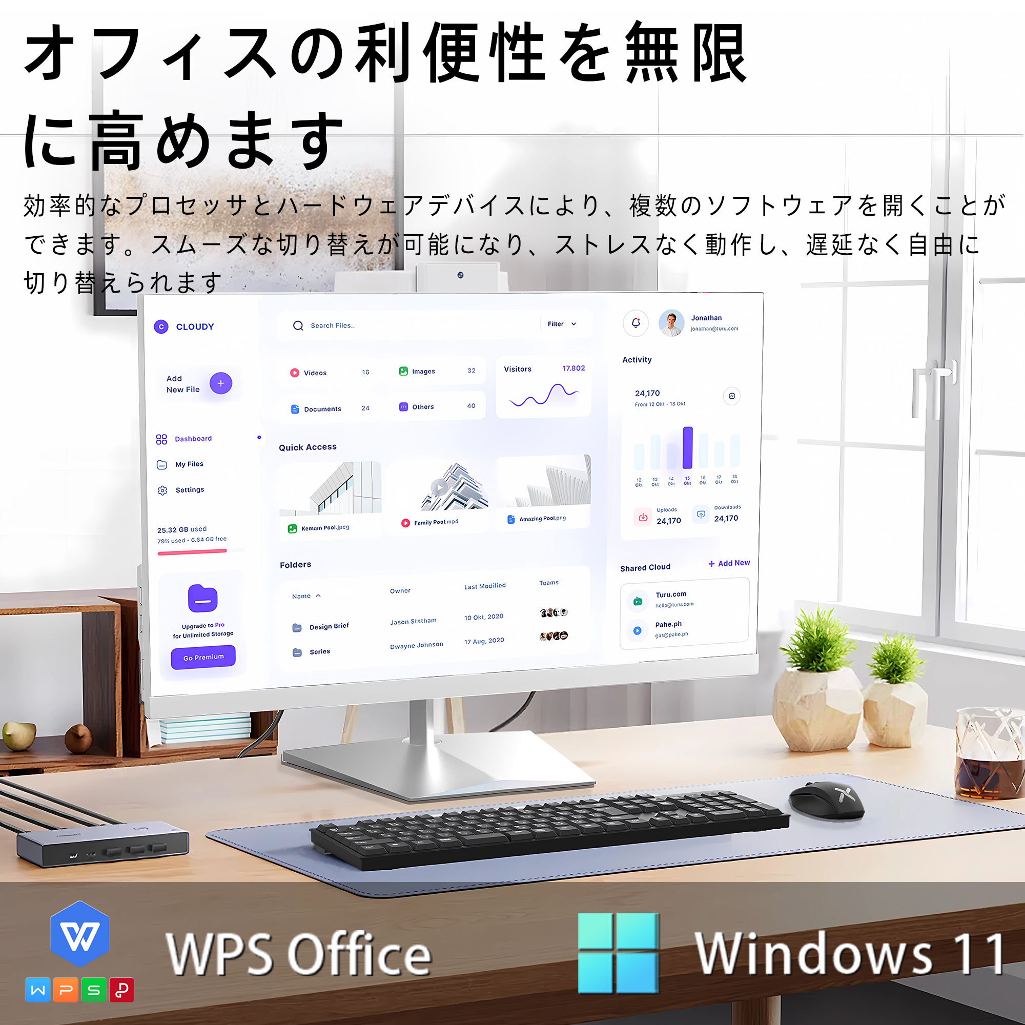 VETESA 新品 一体型 デスクトップパソコン Windows11搭載 タッチパネル