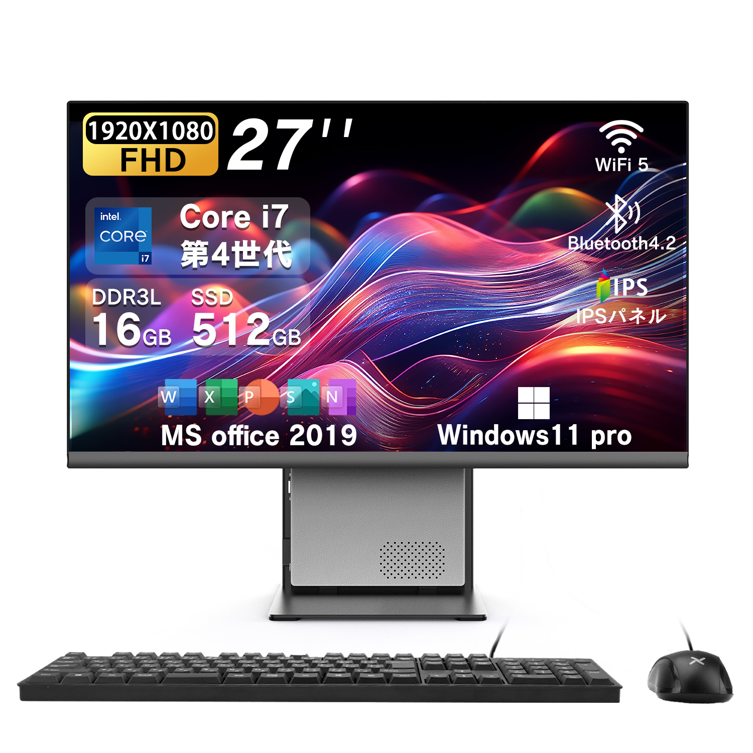 VETESA 新品 一体型pc デスクトップパソコン 27型 27インチ フルHD液晶