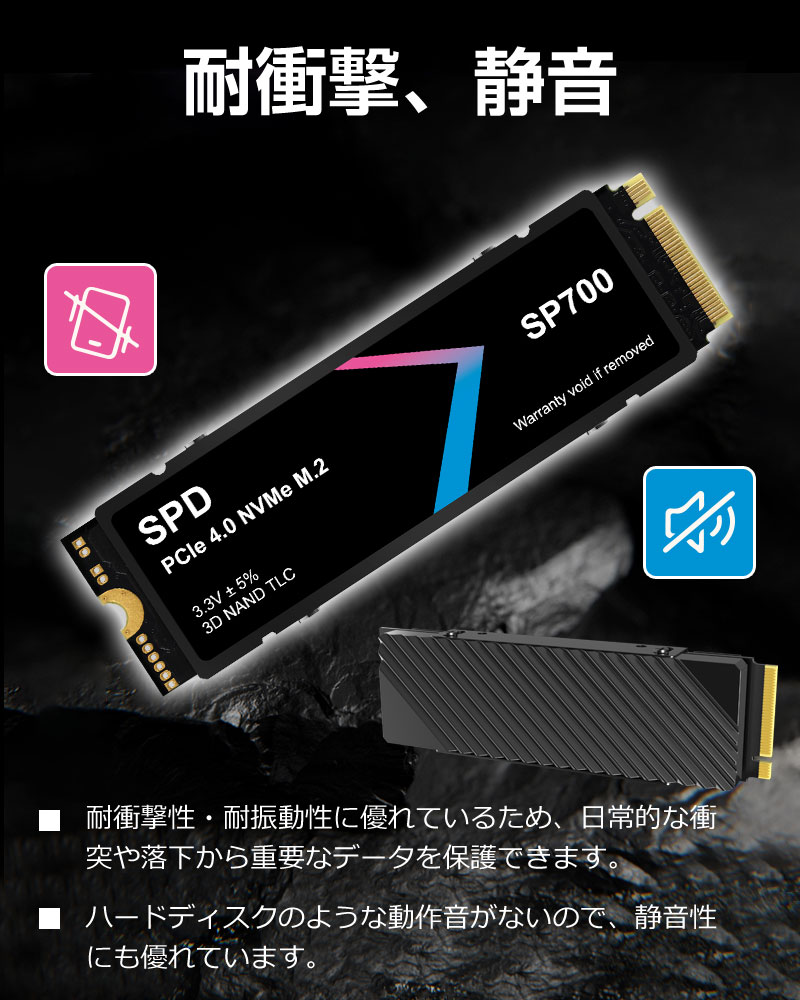 SPD SPD SSD 2TB【3D NAND TLC】M.2 2280 PCIe Gen4x4 NVMe
